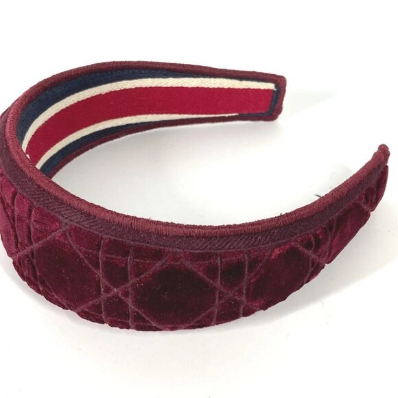 Dior hair accessory Cannage Headband Hairband Velor wine-red - Picture 8 of 9